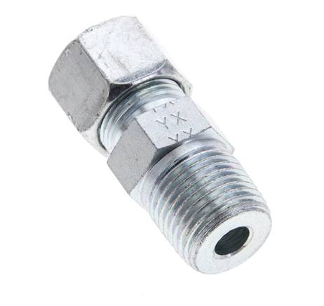 1/2'' NPT Macho x 12S Anillo de corte recto de acero galvanizado 630 Barra DIN 2353