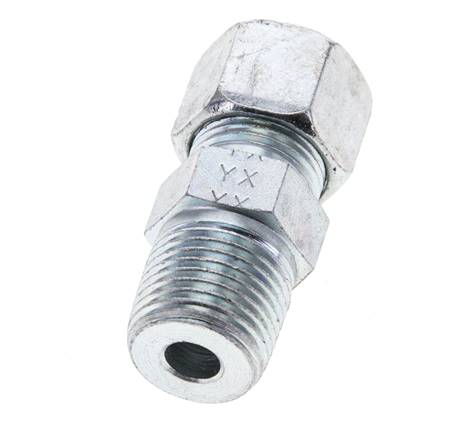 1/2'' NPT Macho x 12S Anillo de corte recto de acero galvanizado 630 Barra DIN 2353