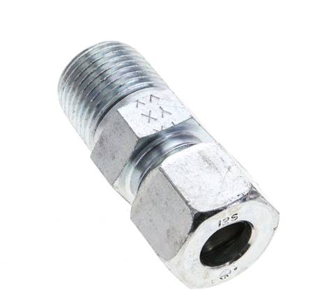 1/2'' NPT Macho x 12S Anillo de corte recto de acero galvanizado 630 Barra DIN 2353