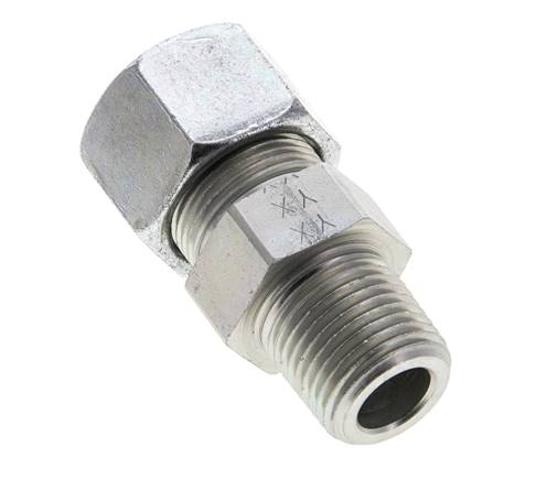 1/2'' NPT Macho x 16S Anillo de corte recto de acero galvanizado 400 Bar DIN 2353