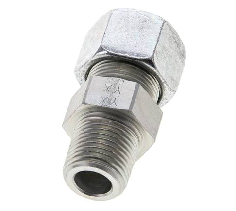 1/2'' NPT Macho x 16S Anillo de corte recto de acero galvanizado 400 Bar DIN 2353