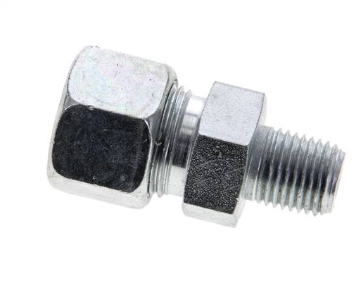 1/4'' NPT Macho x 12S Anillo de corte recto de acero galvanizado 630 Barra DIN 2353