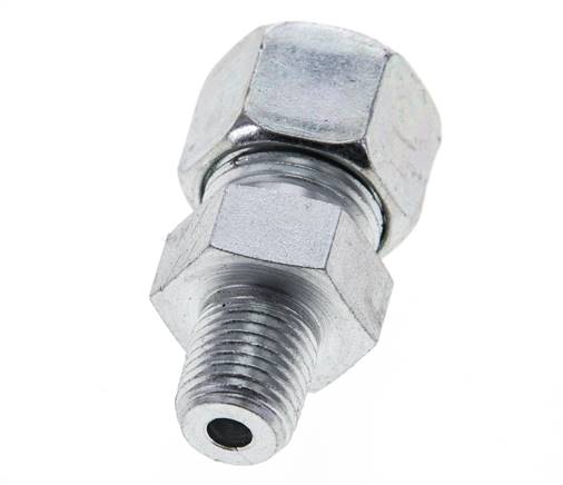 1/4'' NPT Macho x 12S Anillo de corte recto de acero galvanizado 630 Barra DIN 2353