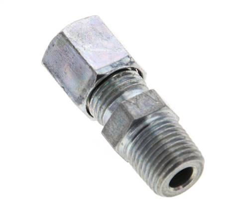 1/8'' NPT Macho x 6LL Anillo de corte recto de acero galvanizado 100 Bar DIN 2353