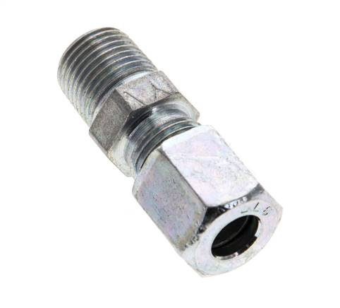 1/8'' NPT Macho x 6LL Anillo de corte recto de acero galvanizado 100 Bar DIN 2353