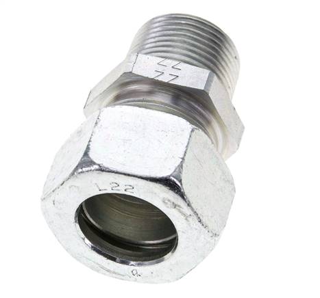 3/4'' NPT Macho x 22L Anillo de corte recto de acero galvanizado 160 Bar DIN 2353