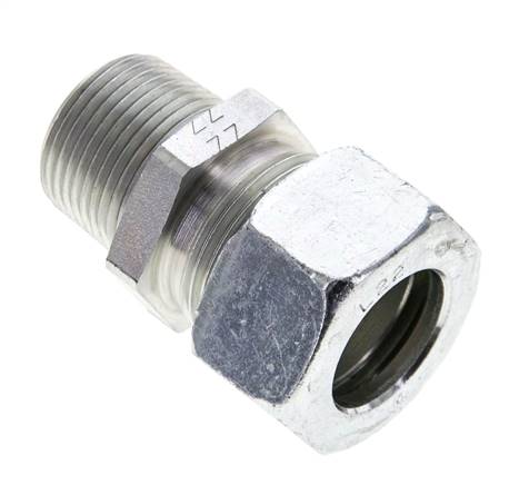 3/4'' NPT Macho x 22L Anillo de corte recto de acero galvanizado 160 Bar DIN 2353