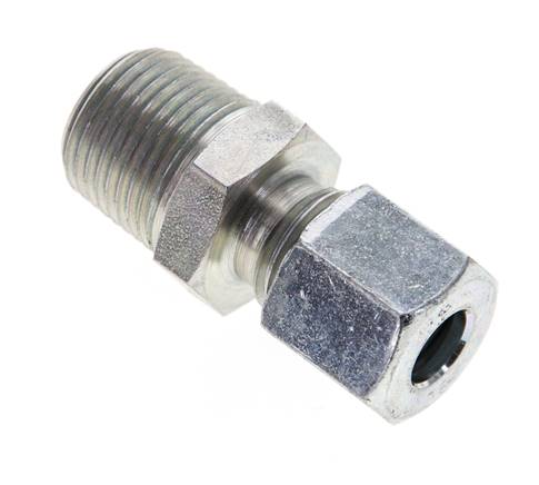3/8'' NPT Macho x 8L Anillo de corte recto de acero galvanizado 315 Barra DIN 2353