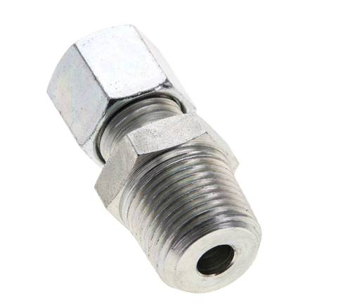 3/8'' NPT Macho x 8L Anillo de corte recto de acero galvanizado 315 Barra DIN 2353