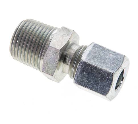3/8'' NPT Macho x 8L Anillo de corte recto de acero galvanizado 315 Barra DIN 2353