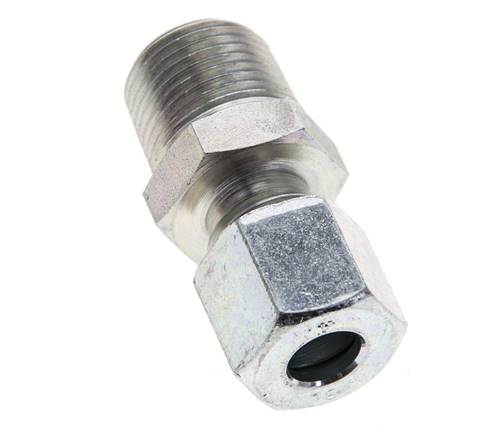 3/8'' NPT Macho x 8L Anillo de corte recto de acero galvanizado 315 Barra DIN 2353