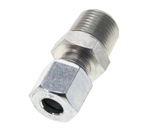 3/8'' NPT Macho x 8L Anillo de corte recto de acero galvanizado 315 Barra DIN 2353