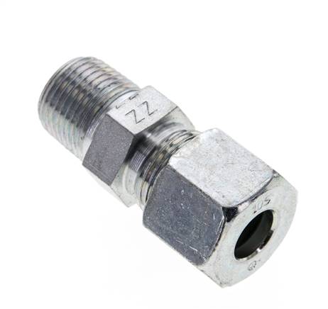 3/8'' NPT Macho x 10S Anillo de corte recto de acero galvanizado 630 Barra DIN 2353