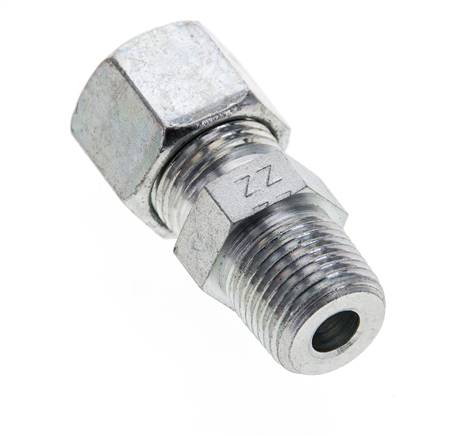 3/8'' NPT Macho x 10S Anillo de corte recto de acero galvanizado 630 Barra DIN 2353