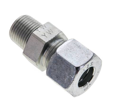 3/8'' NPT Macho x 12S Anillo de corte recto de acero galvanizado 630 Barra DIN 2353