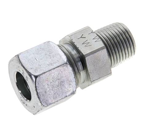 3/8'' NPT Macho x 12S Anillo de corte recto de acero galvanizado 630 Barra DIN 2353