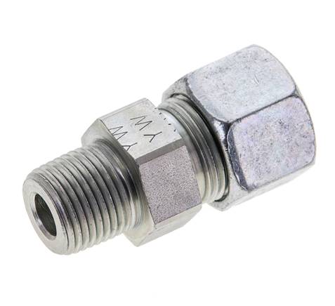 3/8'' NPT Macho x 12S Anillo de corte recto de acero galvanizado 630 Barra DIN 2353