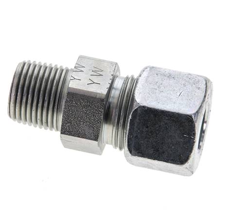 3/8'' NPT Macho x 12S Anillo de corte recto de acero galvanizado 630 Barra DIN 2353