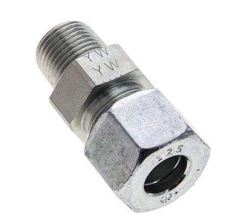 3/8'' NPT Macho x 12S Anillo de corte recto de acero galvanizado 630 Barra DIN 2353