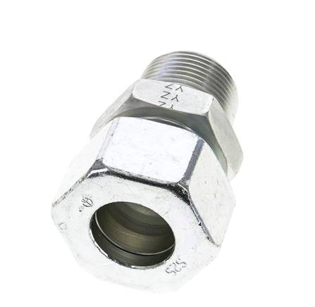 1'' NPT Macho x 25S Anillo de corte recto de acero galvanizado 400 Bar DIN 2353