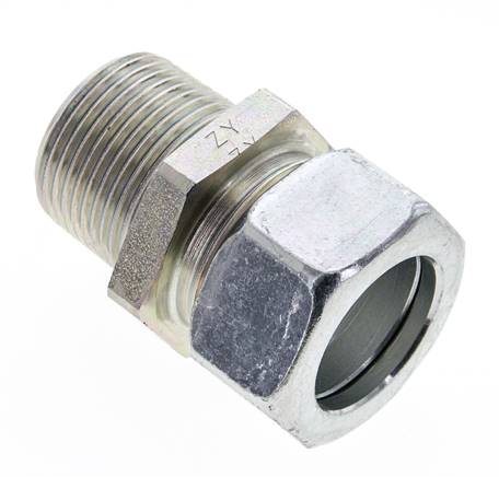 1'' NPT Macho x 28L Anillo de corte recto de acero galvanizado 160 Bar DIN 2353