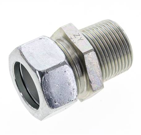 1'' NPT Macho x 28L Anillo de corte recto de acero galvanizado 160 Bar DIN 2353