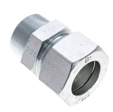 1 1/2'' NPT Macho x 38S Anillo de corte recto de acero galvanizado 315 Barra DIN 2353