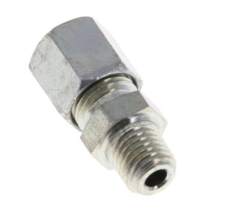 M8x1 Macho x 5LL Anillo de corte recto de acero galvanizado 100 Bar DIN 2353
