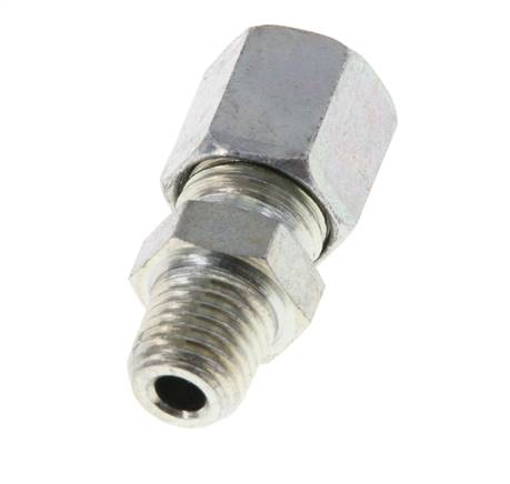 M8x1 Macho x 5LL Anillo de corte recto de acero galvanizado 100 Bar DIN 2353