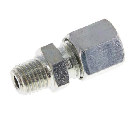 M8x1 Macho x 5LL Anillo de corte recto de acero galvanizado 100 Bar DIN 2353