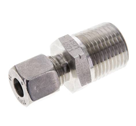 1/2'' NPT Macho x 8L Anillo de corte recto de acero inoxidable 315 Barra DIN 2353