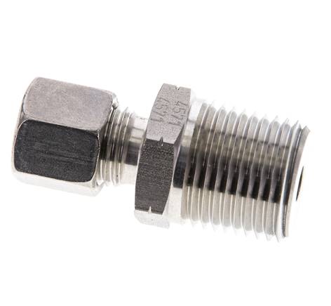 1/2'' NPT Macho x 8L Anillo de corte recto de acero inoxidable 315 Barra DIN 2353
