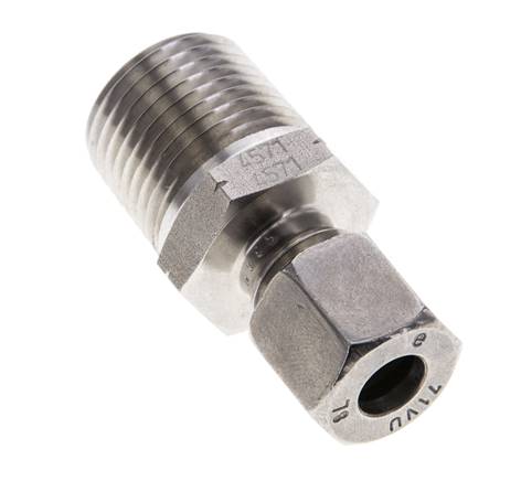 1/2'' NPT Macho x 8L Anillo de corte recto de acero inoxidable 315 Barra DIN 2353