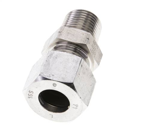 1/2'' NPT Macho x 16S Anillo de corte recto de acero inoxidable 400 Bar DIN 2353