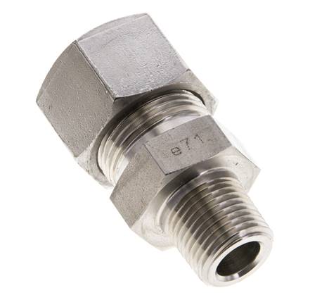 1/2'' NPT Macho x 20S Anillo de corte recto de acero inoxidable 400 Bar DIN 2353