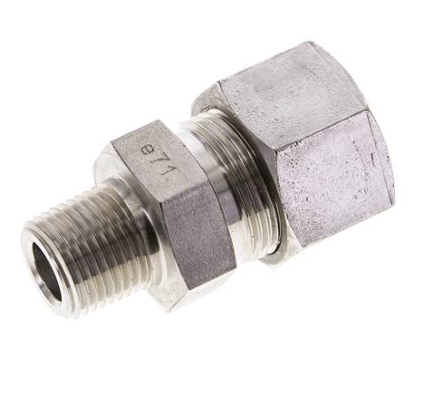 1/2'' NPT Macho x 20S Anillo de corte recto de acero inoxidable 400 Bar DIN 2353