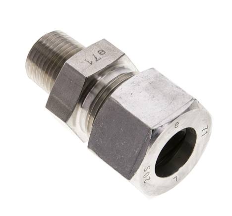 1/2'' NPT Macho x 20S Anillo de corte recto de acero inoxidable 400 Bar DIN 2353