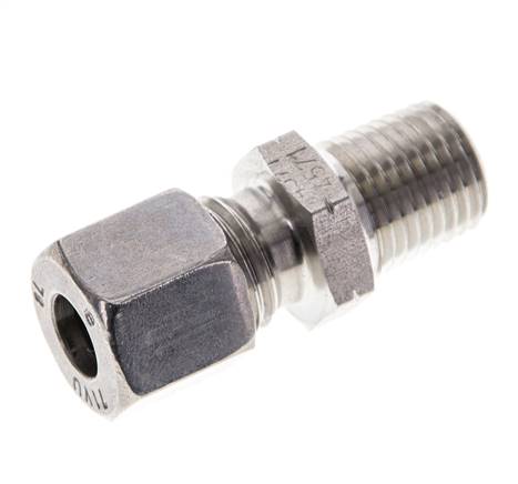 1/4'' NPT Macho x 8L Anillo de corte recto de acero inoxidable 315 Barra DIN 2353