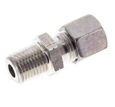1/4'' NPT Macho x 8L Anillo de corte recto de acero inoxidable 315 Barra DIN 2353