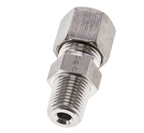 1/4'' NPT Macho x 8S Anillo de corte recto de acero inoxidable 630 Barra DIN 2353
