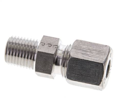 1/4'' NPT Macho x 8S Anillo de corte recto de acero inoxidable 630 Barra DIN 2353