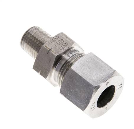 1/4'' NPT Macho x 12S Anillo de corte recto de acero inoxidable 630 Barra DIN 2353