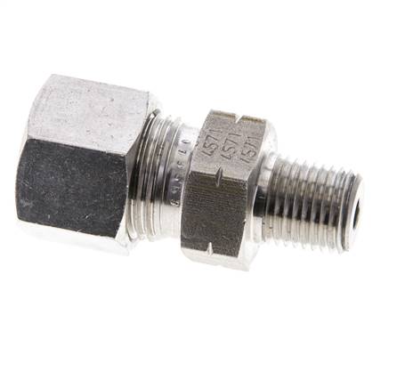 1/4'' NPT Macho x 12S Anillo de corte recto de acero inoxidable 630 Barra DIN 2353