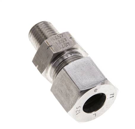 1/4'' NPT Macho x 12S Anillo de corte recto de acero inoxidable 630 Barra DIN 2353