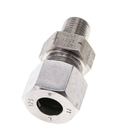 1/4'' NPT Macho x 12S Anillo de corte recto de acero inoxidable 630 Barra DIN 2353