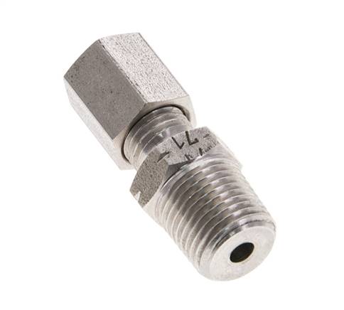 1/8'' NPT Macho x 4LL Anillo de corte recto de acero inoxidable 100 Bar DIN 2353