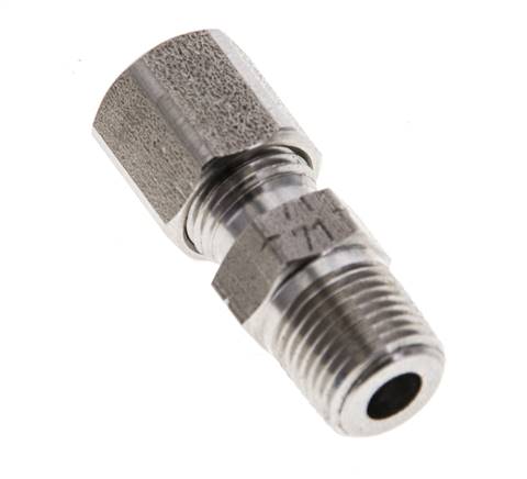 1/8'' NPT Macho x 6LL Anillo de corte recto de acero inoxidable 100 Bar DIN 2353