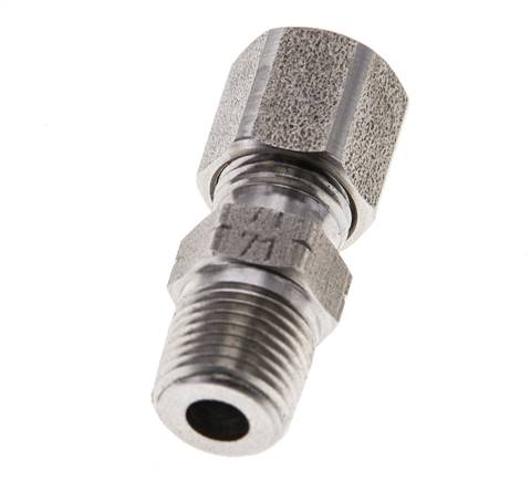 1/8'' NPT Macho x 6LL Anillo de corte recto de acero inoxidable 100 Bar DIN 2353