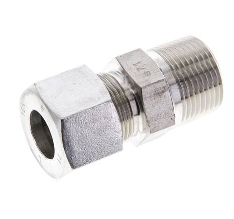 3/4'' NPT Macho x 16S Anillo de corte recto de acero inoxidable 400 Bar DIN 2353