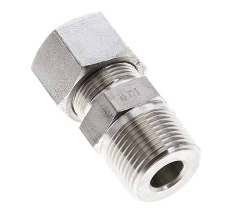 3/4'' NPT Macho x 16S Anillo de corte recto de acero inoxidable 400 Bar DIN 2353